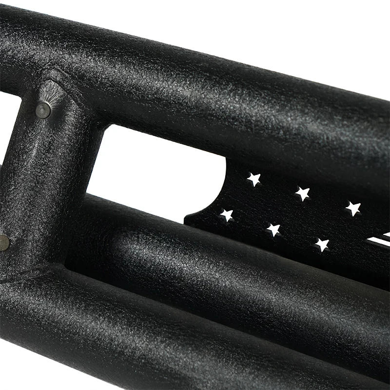Black Steel Alloy Sports Side Steps Waterproof Clip On Mount Universal 4x4 Off Road Vehicle Exterior Running Boards