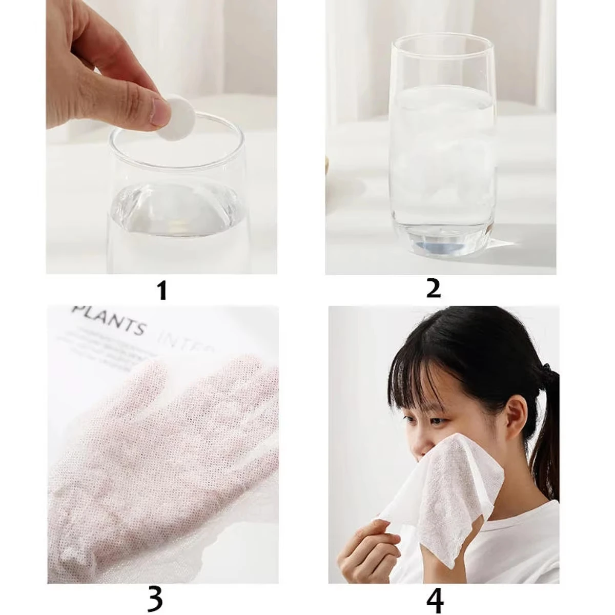 100pcs Portable Compressed Towel Disposable Face Cleaning Soft Compressed Hand Wipe Towel Non-woven Fabric Makeup Wipes