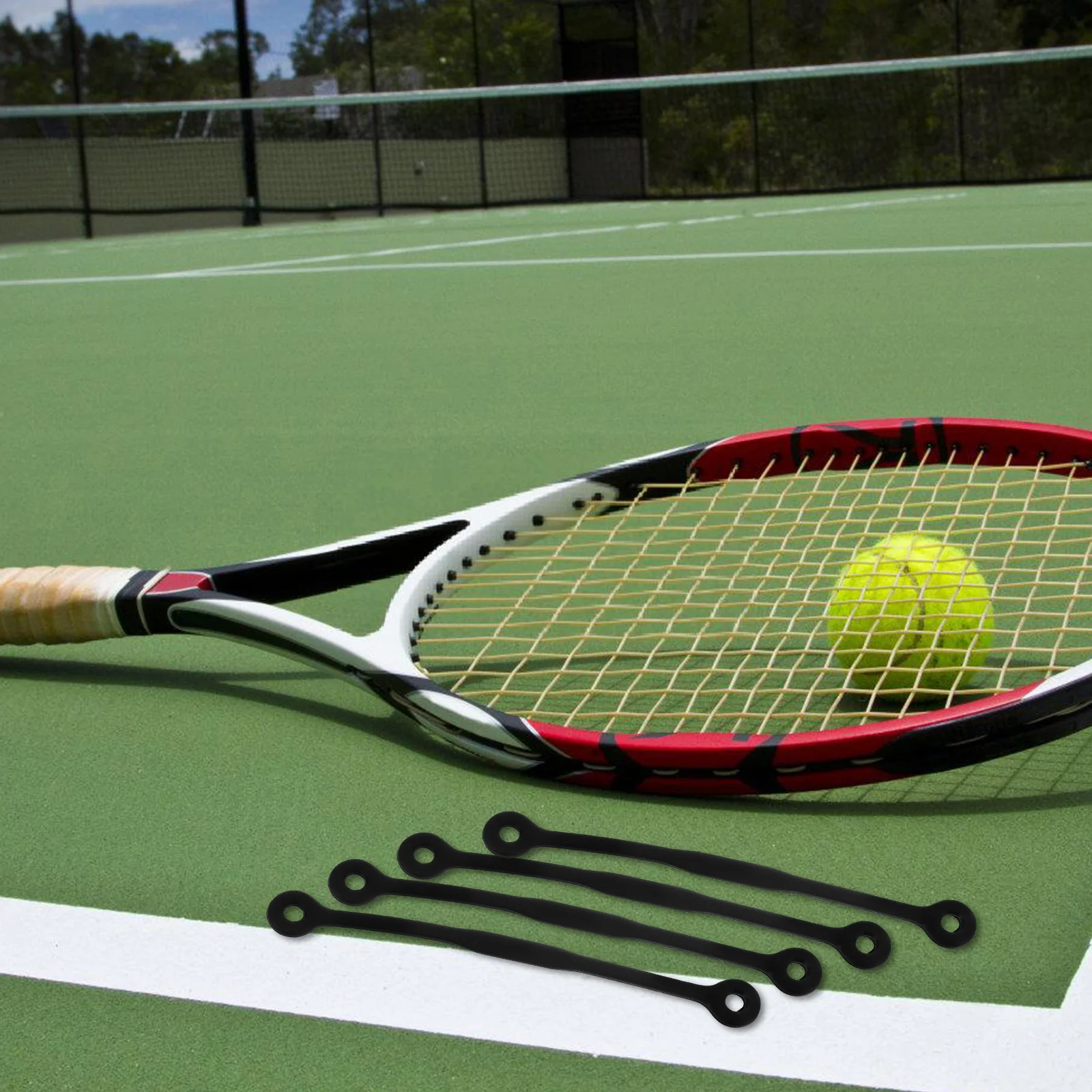 

5Pcs Tennis Racket Dampener Silicone Vibration Reducer Lightweight Portable Gear for Improved Game Performance