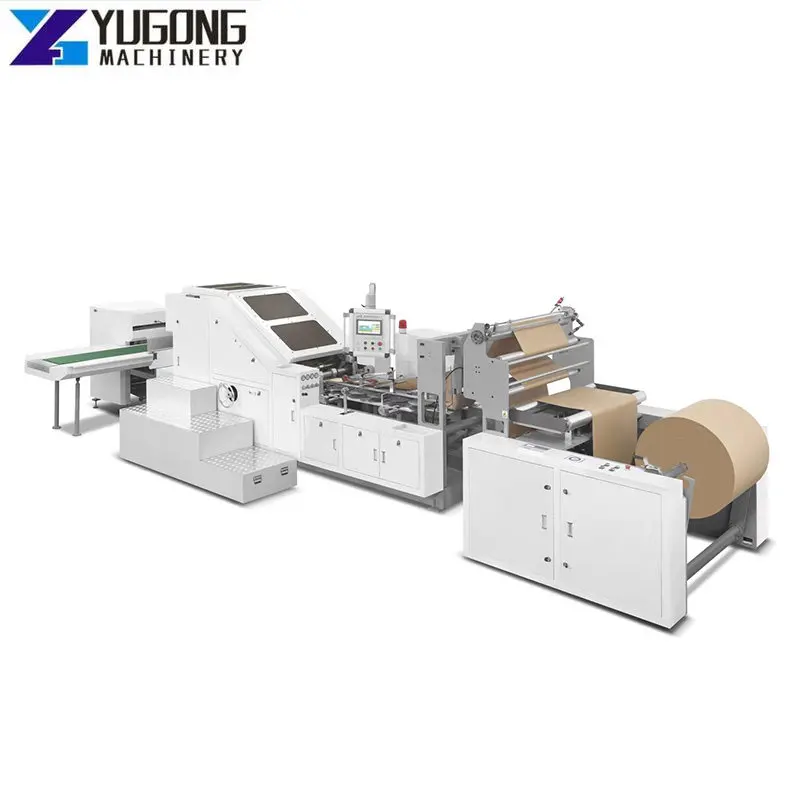 Automatically Screen Print Paper Bag Handle Tipping Glue Machine High Efficiency Automatic Kraft Paper Bag Making Machine