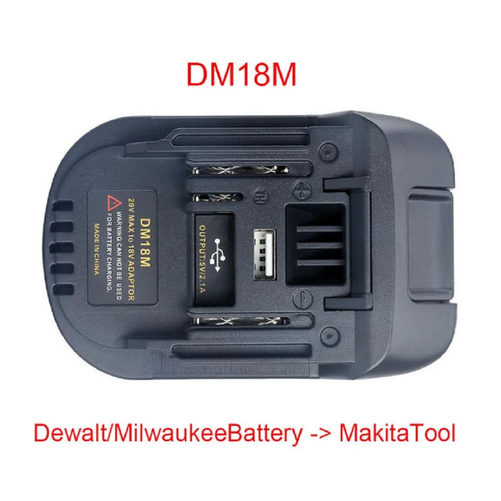 New FULL-20V To 18V Battery Conversion Dm18M Li-Ion Charger Tool Adapter For Milwaukee Makita Bl1830 Bl1850 Batteries