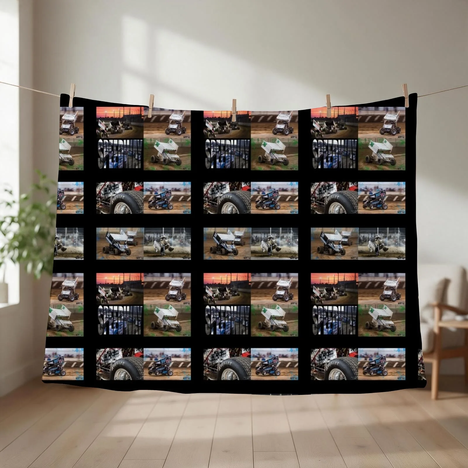 Sprintcar sticker pack theme Throw Blanket Warm Bed covers Softest Shaggy Blankets