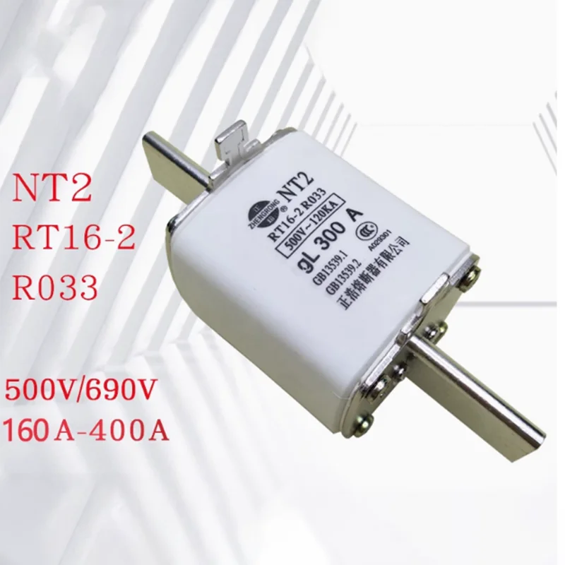 NT2 ceramic fuse RT16-2 fuse core R033 500V-120KA AC 690V 50KA Low Voltage fuse 400A 355A 350A 315A 300A 250A