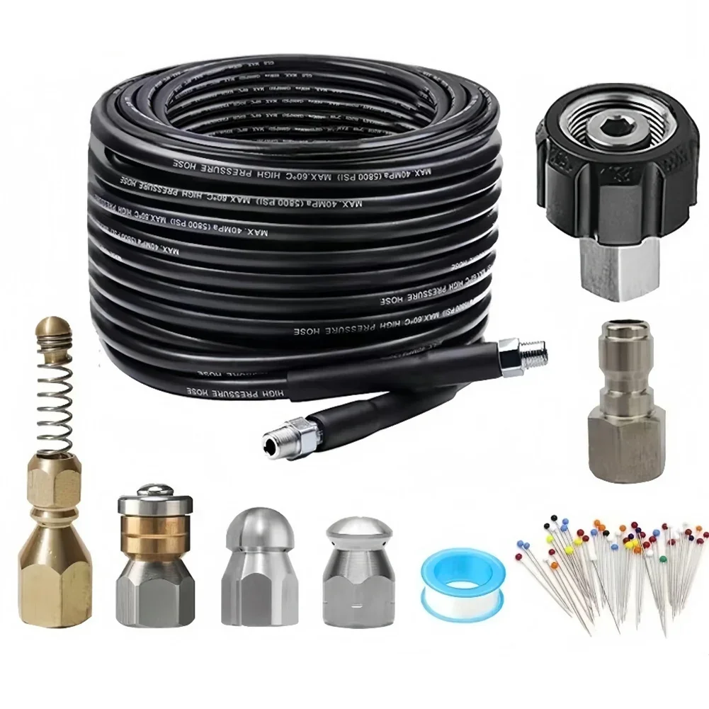 

Outdoor Cleaning Drain Cleaning Hose 10 Meter Cleaning Hose Kit High Pressure Drain Pipe Cleaner Anti-Distortion Design