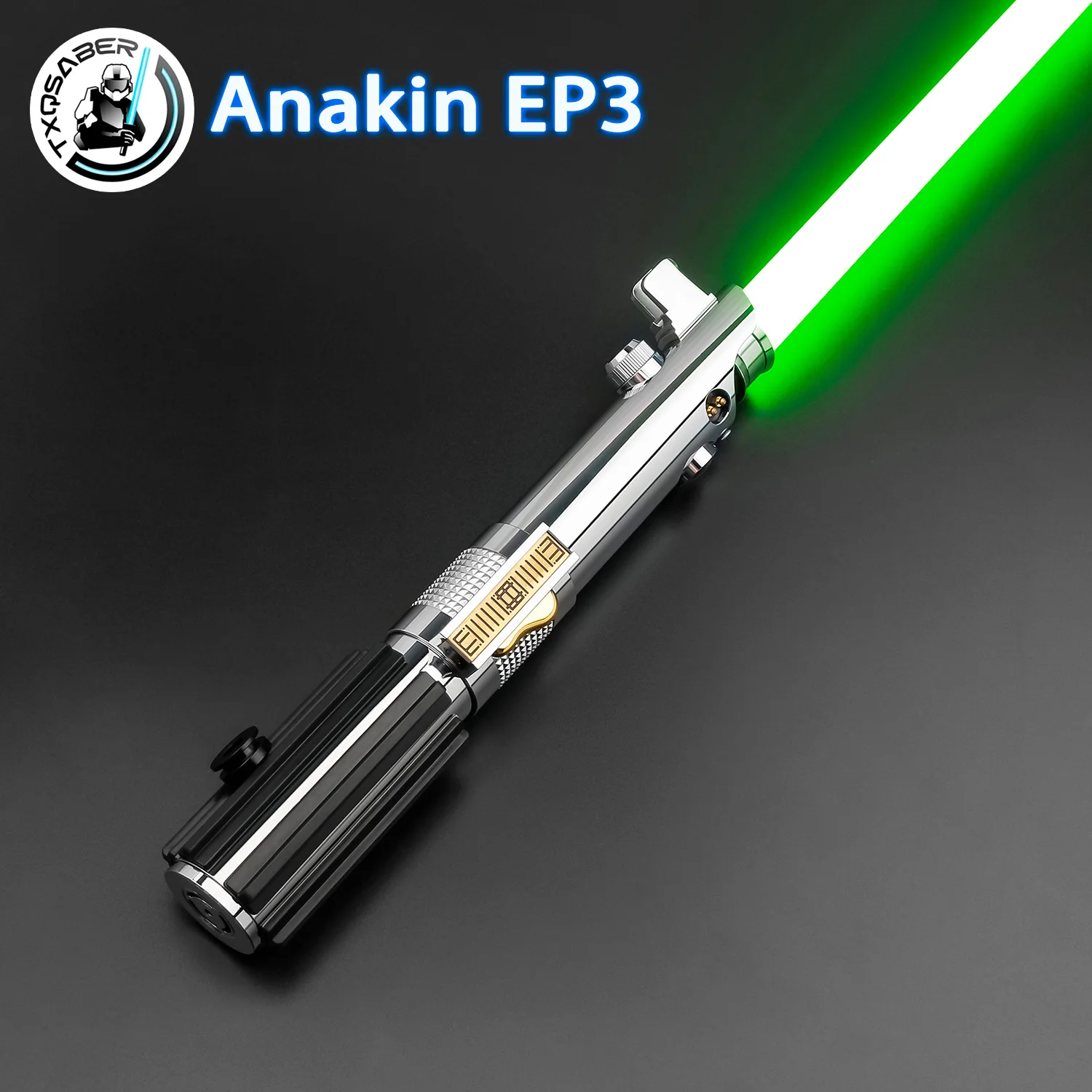 TXQSABER Anakin EP3 Lightsaber Smooth Swing RGB Metal Hilt Skywalker Pixel Laser Sword Infinite Color Change SD Card Led Blade