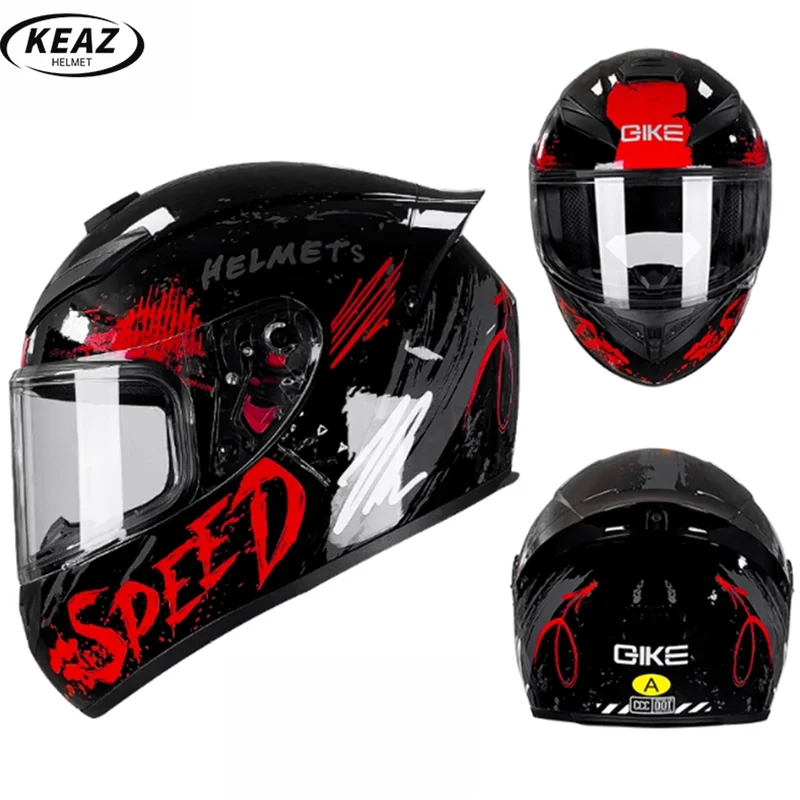 

Genius Design Phantom Red Мотоциклетный полный шлем Прочная подкладка в виде ракушки Удобное съемное соединение Bluetooth Всесезонное использование