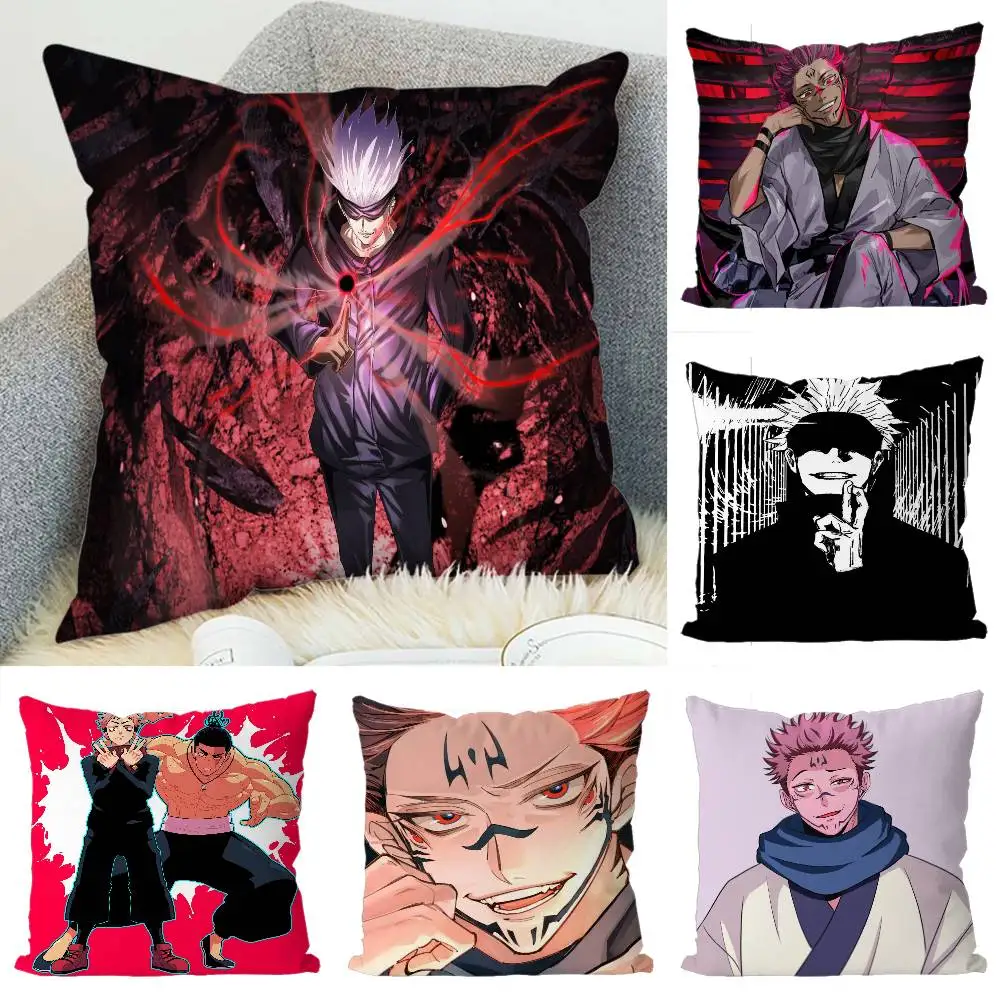 

J-Jujutsu Kaisen Pillow Case Luxury Double-sided For Car Pillows 45x45 Cushions Cover Home And Decoration Sofa Pillowcase 50x50