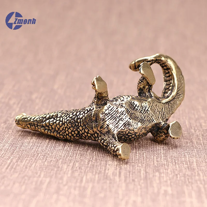 New！Antique Bronze Crocodile Miniature Figurines Vintage Brass Mini Alligator Statue Desk Ornaments Home Feng Shui Decor Crafts