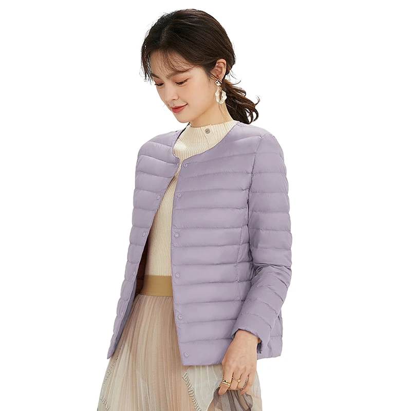 2026Autunno Inverno Donna Piumino ultraleggero Piumino Giubbotti Senza colletto Trapuntatura Reversibile Duck Lady Piumino portatile