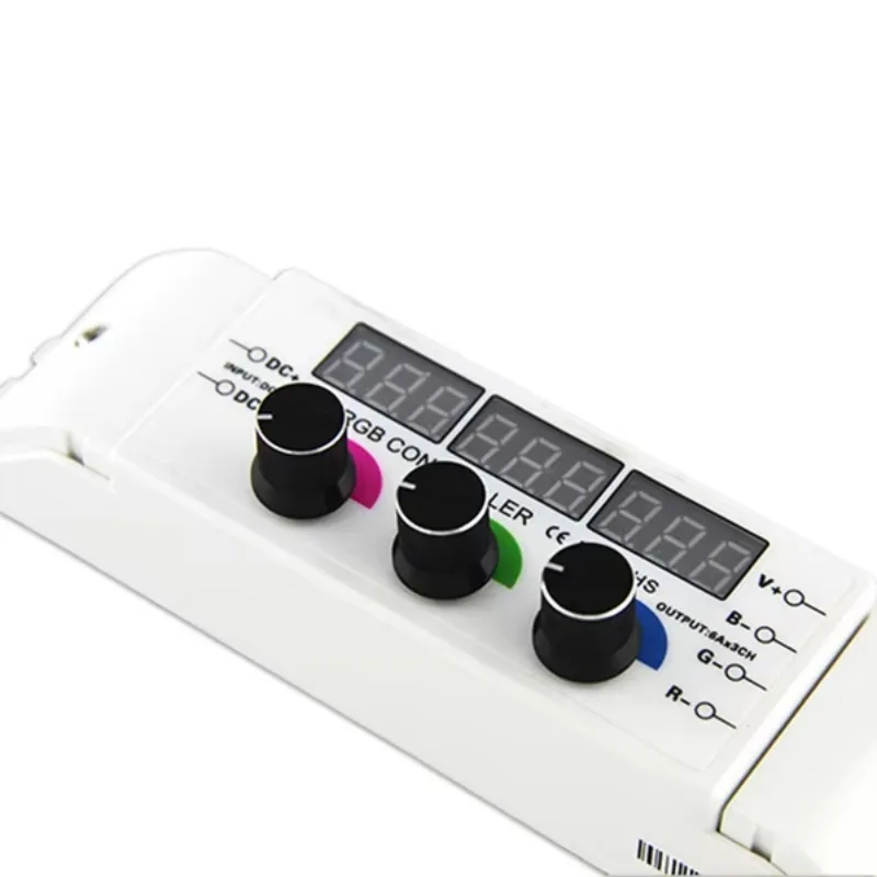 BC‑350 RF Remote Rotary Switch RGB LED Dimmer, Digital Display Controller for Color‑Adjustable LED Strip Lighting