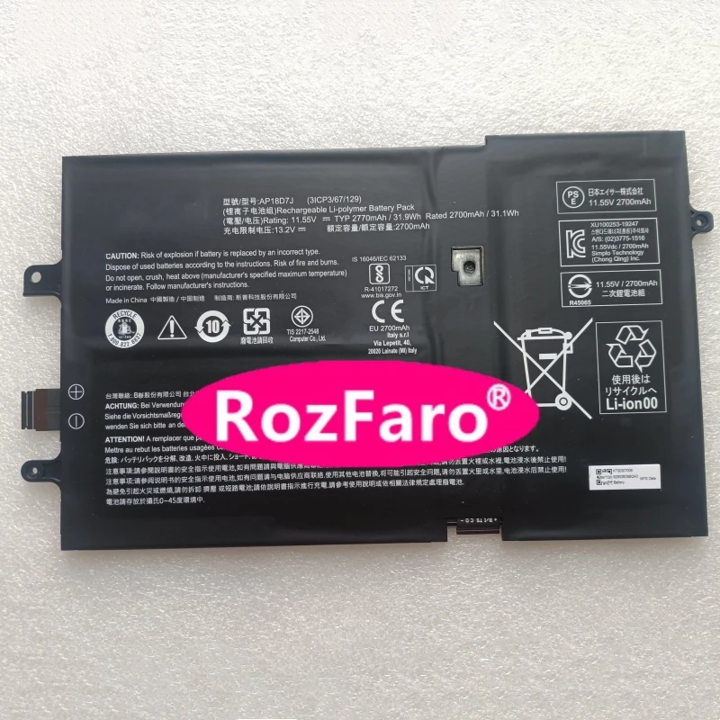 

RozFaro AP18D7J Аккумулятор для ноутбука Acer 2019 N18Q9 Swift 7 SF714-52T 514N 705A 72C7 73CQ 74C8 75G4 763C 774K 78V2 78XW Ноутбук