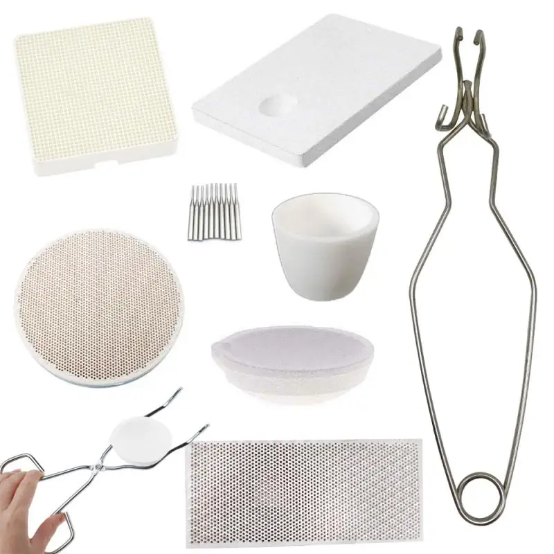 Imagem -04 - Kit de Fundição de Soldagem para Fazer Jóias Tijolo de Fogo Painel Favo de Mel Cadinho de Quartzo Alumina Tong Cadinho para Fazer