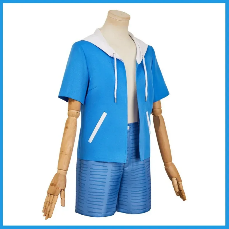 Anime nuevo ciudad de animación Nagumo Midori disfraz Cosplay verano abrigo azul Tops pantalones cortos uniforme hombre mujer traje de ocio diario; 2'a