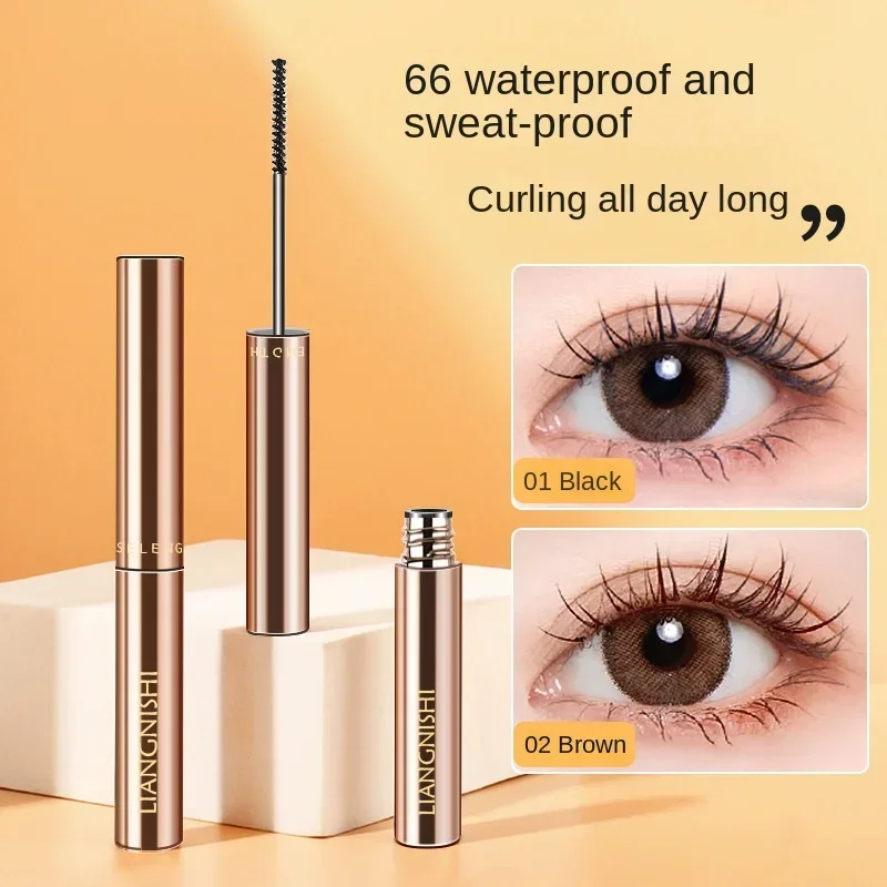 Silk Fiber Matte Mascara Makeup Ultra-Fine Brush Lengthens Eyelashes Waterproof Fast Dry Brown Black Curling Mascara Comestic