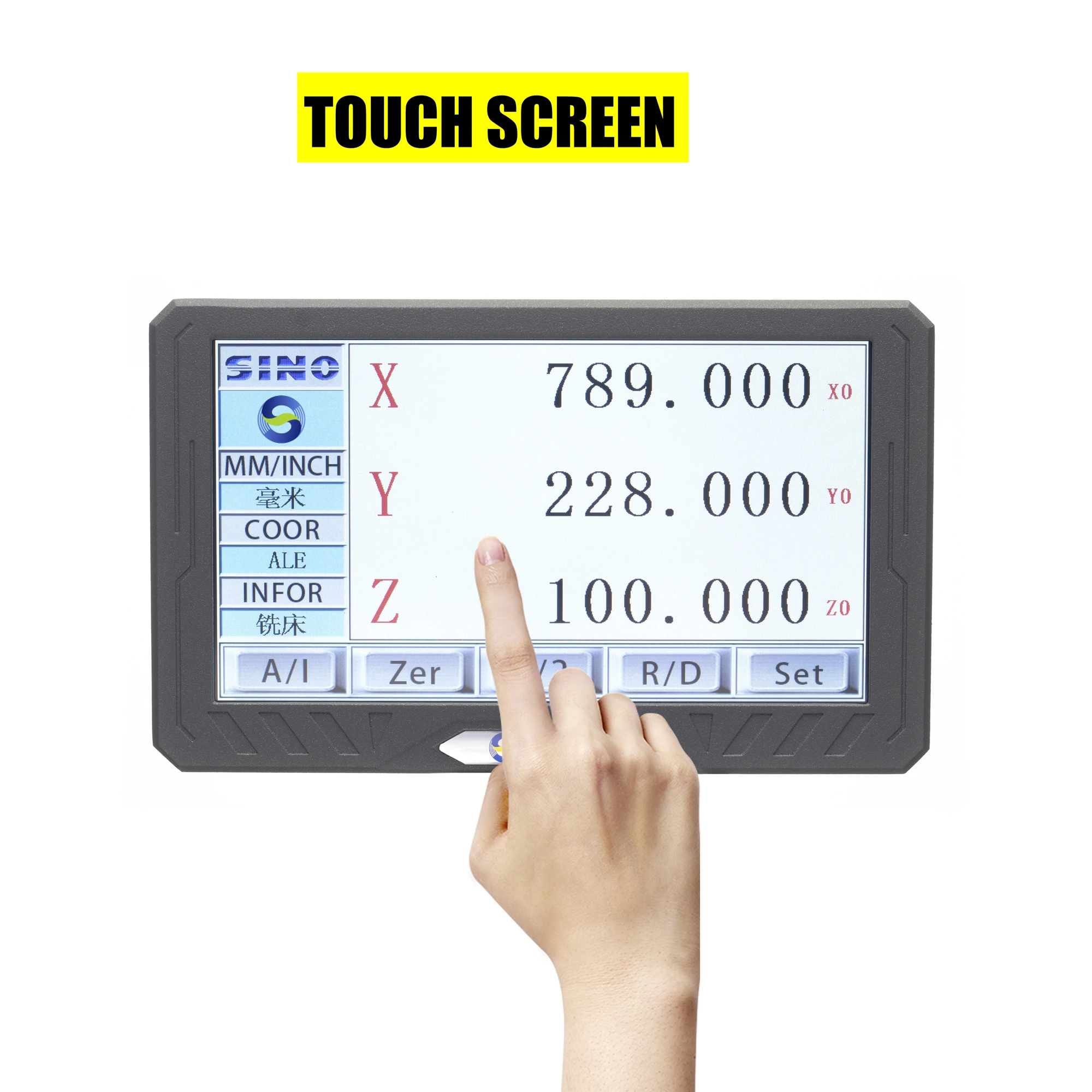 Imagem -02 - Sino Sds200s Eixos Lcd Full Touch Screen Digital Readout Dro Tampa de Metal Linear Escala de Exibição de Contador para Torno de Moagem Novo