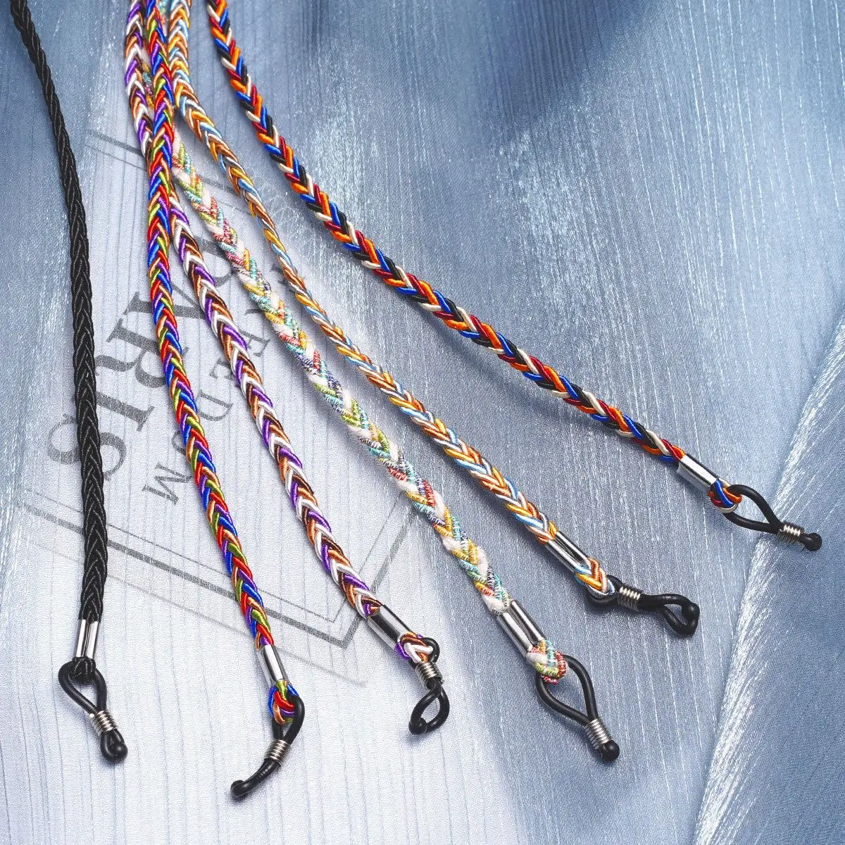 66cm  Vintage Boho Style Knitted Glasses Strap, Comfortable Practical Outdoor Glasses Lanyard, With Buckles Eyewear Retainer