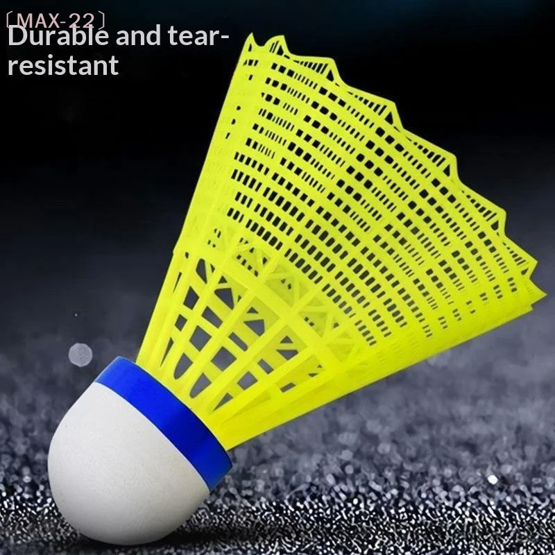 Badminton Nylon Shuttlecock - 〔MAX-22〕3/6/12PCS Volantes de Nailon Amarillos Duraderos