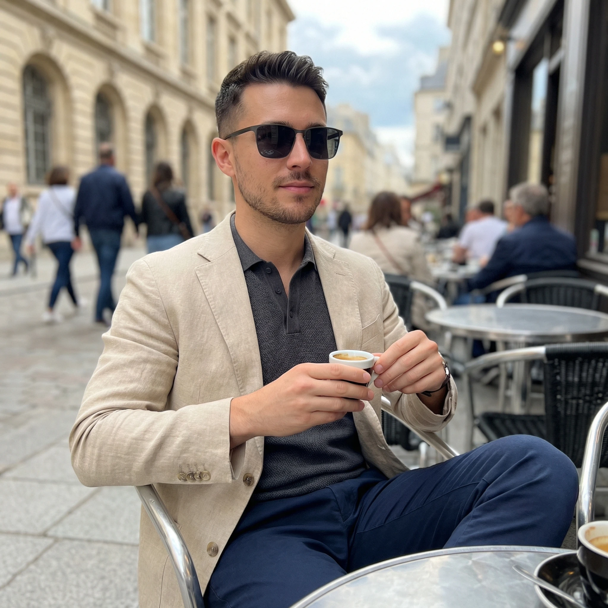 Thin Metal-Frame Square Sunglasses — product information 5