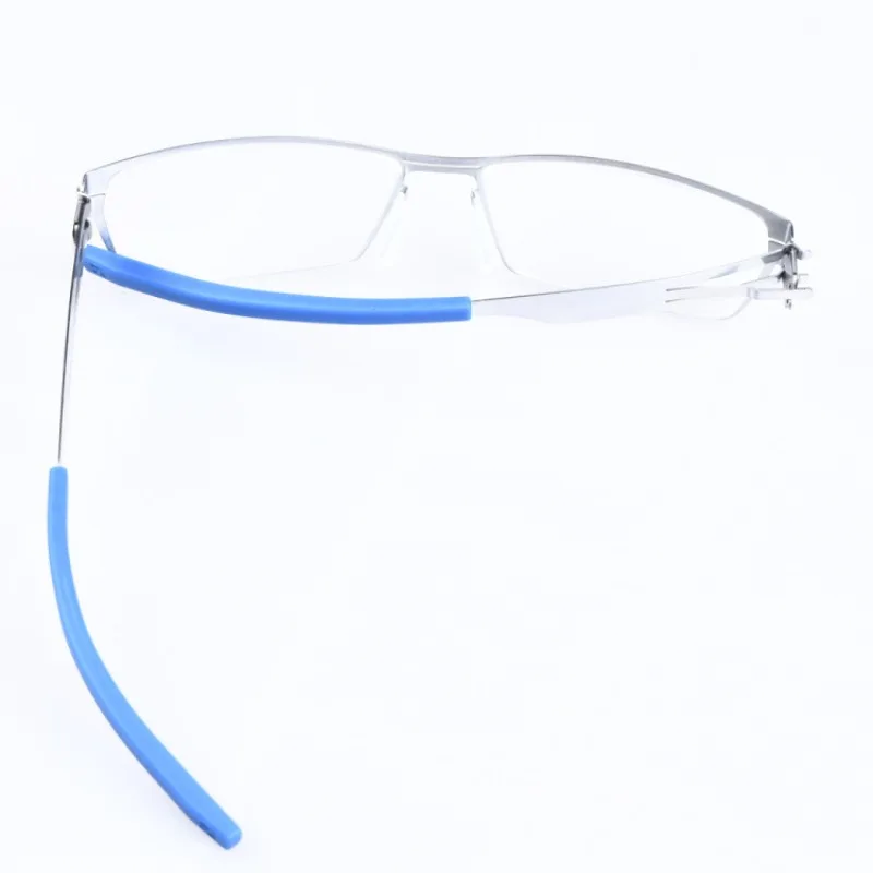 New German Designer Ultra-Thin Metal Screwless Eyewear Retro Full Frame Square Large Face Men Optical Prescription Glasses Frame
