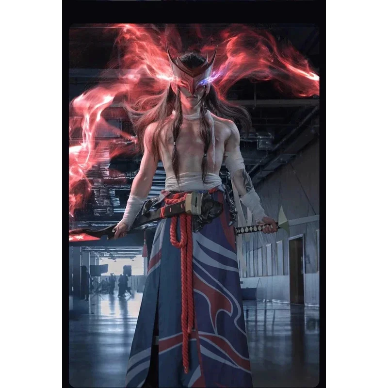 Kostum Cosplay Kulit Permainan L-o-L Unforgotten Yone Topeng Permainan Peran untuk Pria Wanita Seragam Halloween Karnaval Outfitss;3'v,6.h;8