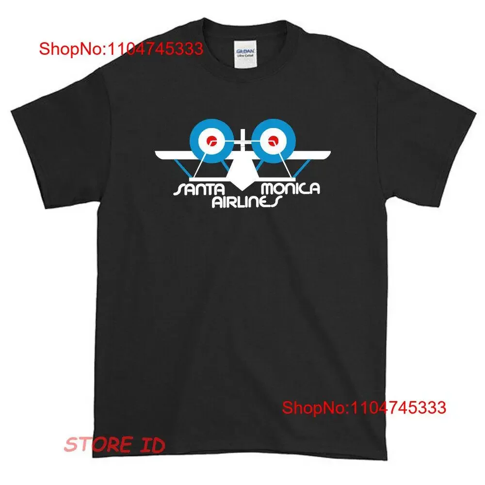 Novo logotipo da companhia aérea de santa monica masculino americano engraçado t camisa tamanho s xxl vintage lavado unisex gráfico esticado