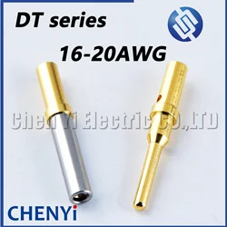 10 Pcs Pin Socket 0460-202-1631 0462-201-1631 Gold Plated Stainless Steel 16-20AWG For Deutsch DT Series Crimp Solid Terminal