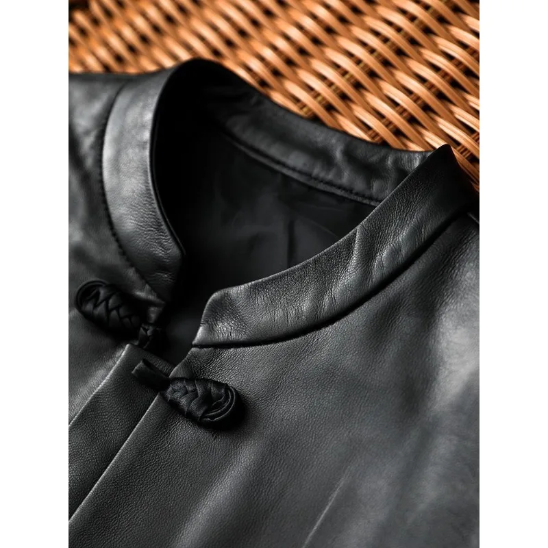 Nuova Giacca e Gilet in Pelle per Donne, Capospalla in Stile Cinese Retrò, Cappotto Pan in Stile Cinese, Abbigliamento Femminile in Stile Cinese