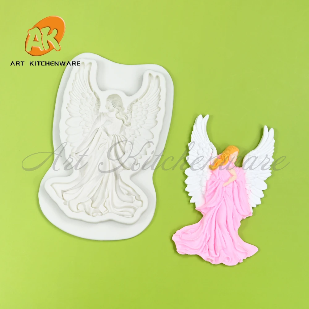 Christmas Angle Decorating Molds Food Grade Relief Silicone Mold Fondant Cake Tool Kitchen Baking Tool Chocolate Soap Mould