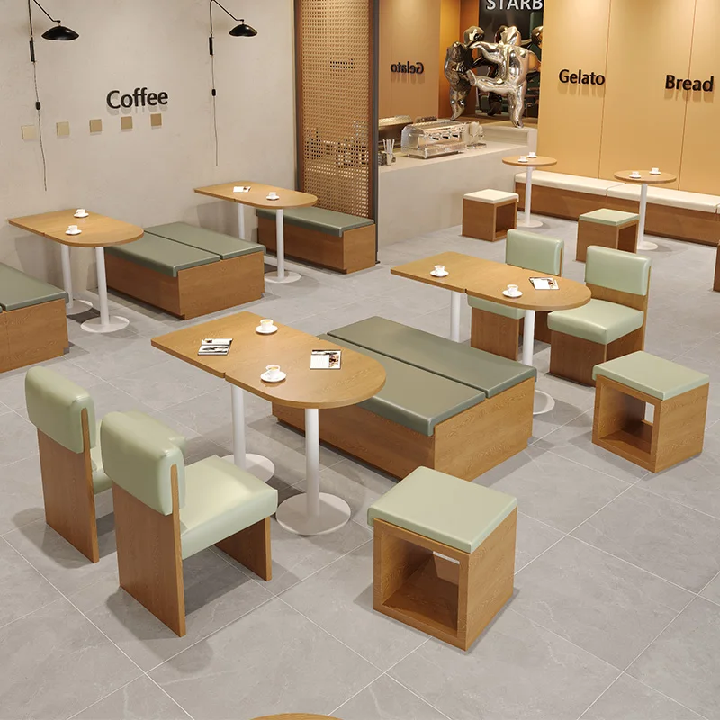 

# Commercial Restaurant Booths With Tables Solid Wood Modern Solid Cafe Table Set
