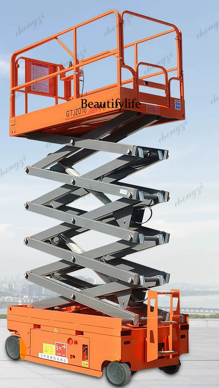 Electric lifting platform Outdoor aerial work Small self-propelled climbing car Mobile hydraulic lifting car