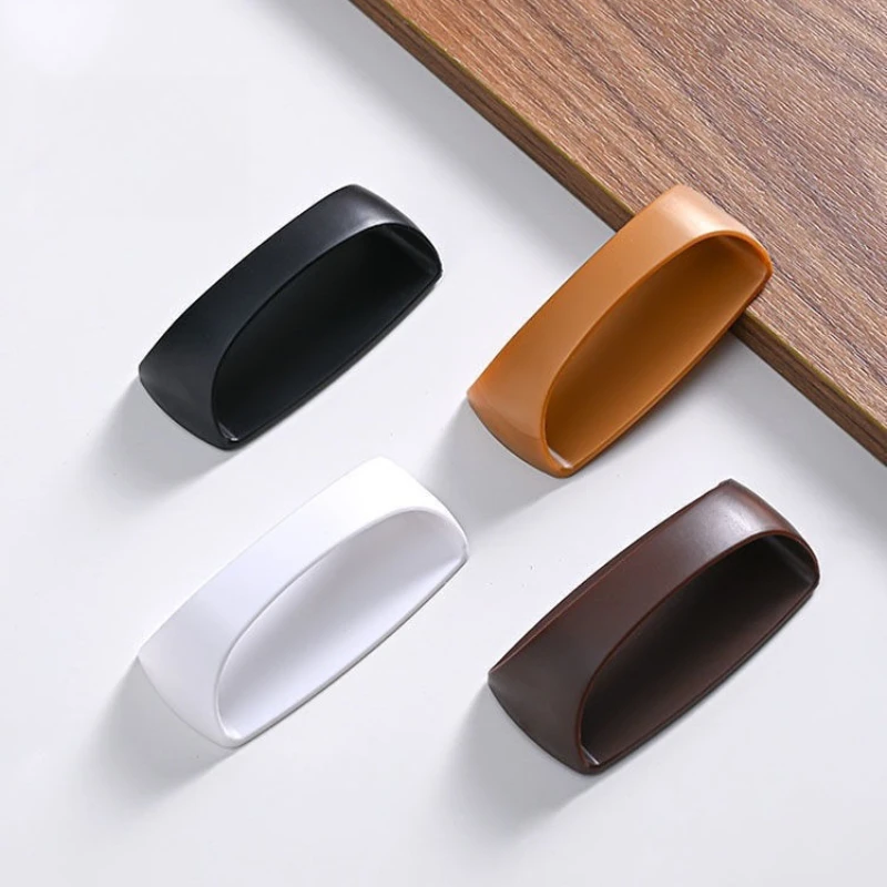 2Pcs Door Knob Drawer Cupboard Cabinet Wardrobe Handles Replacement Handle Punch-free High Elasticity Self Adhesive ABS Handle