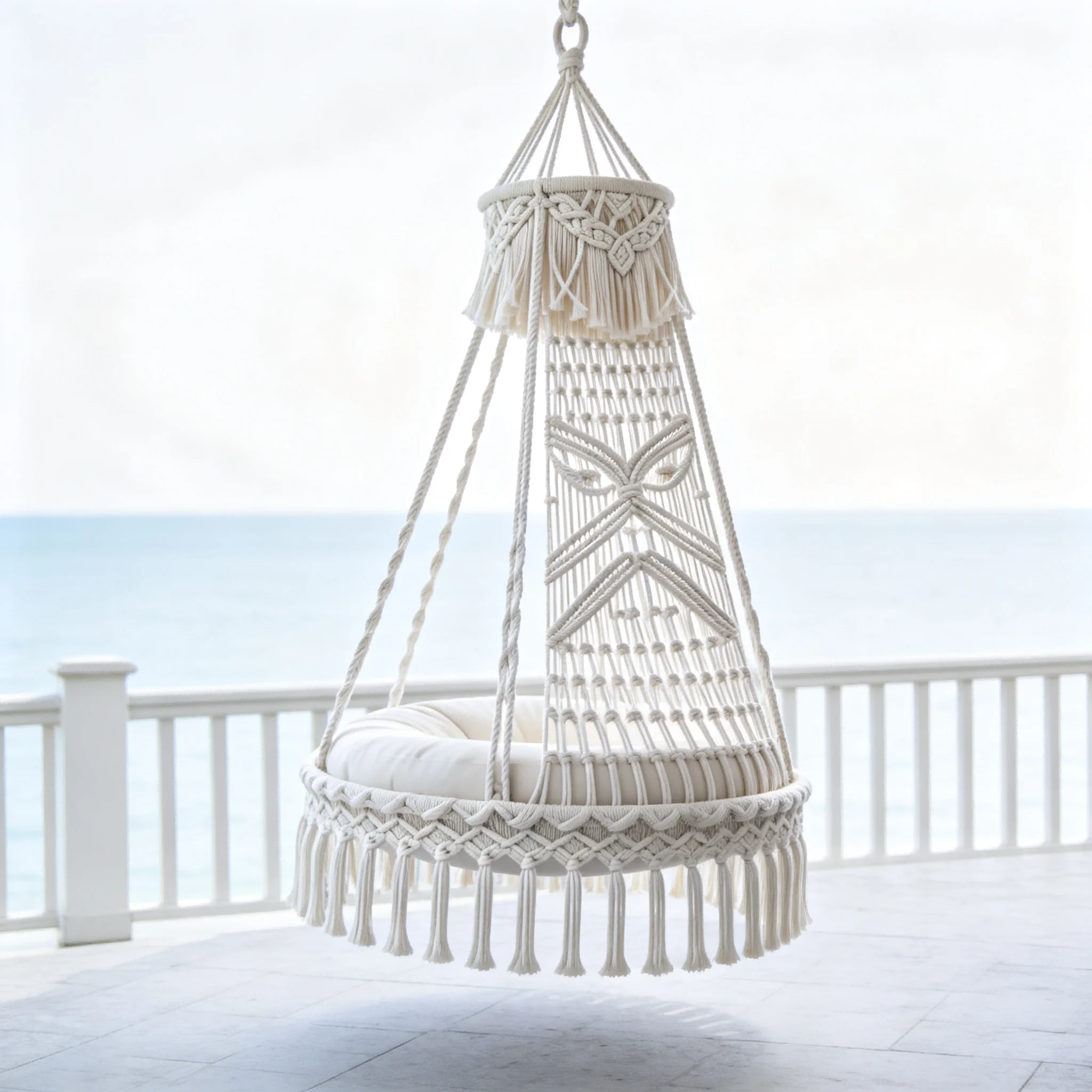 AOLIVIYA Camping Rocking Hanging Chair Rope Swing Lazy Cradle Outdoor Adult Hammock Tree-Side Hanging Cradle Bed