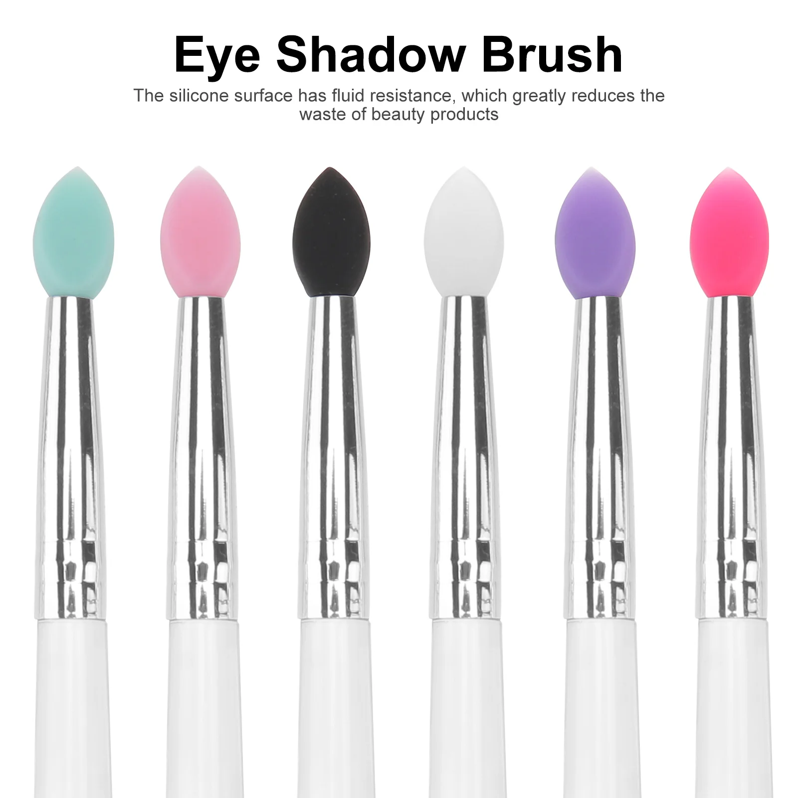 6 PCS Eye Shadow Brush Makeup Silicone Eyeshadow Set Applicator Silica Gel Kit