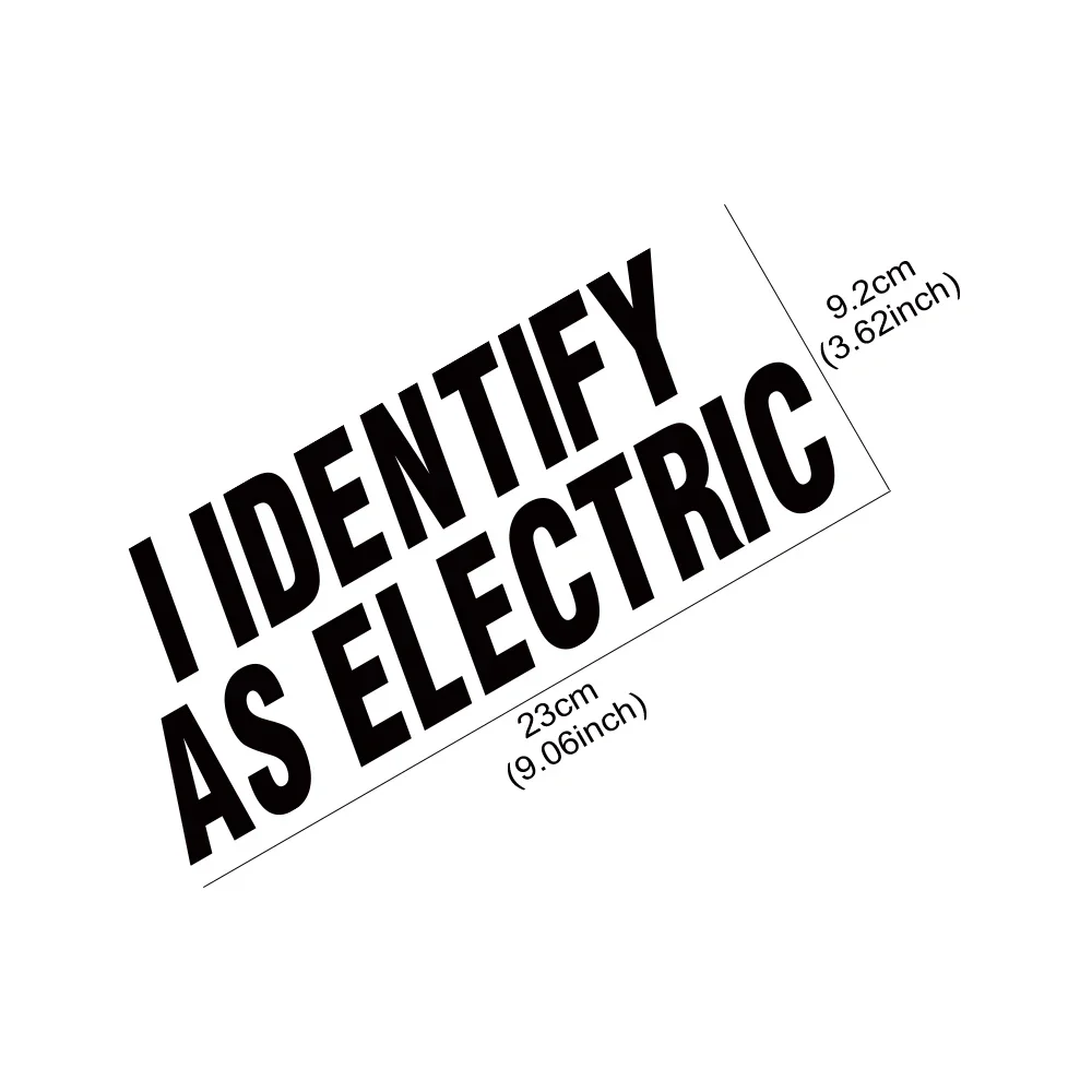 I Identify As Electric Funny Car Sticker Vinyl Decal Waterproof for Vehicle Window Bumper Motorcycle Body Decor