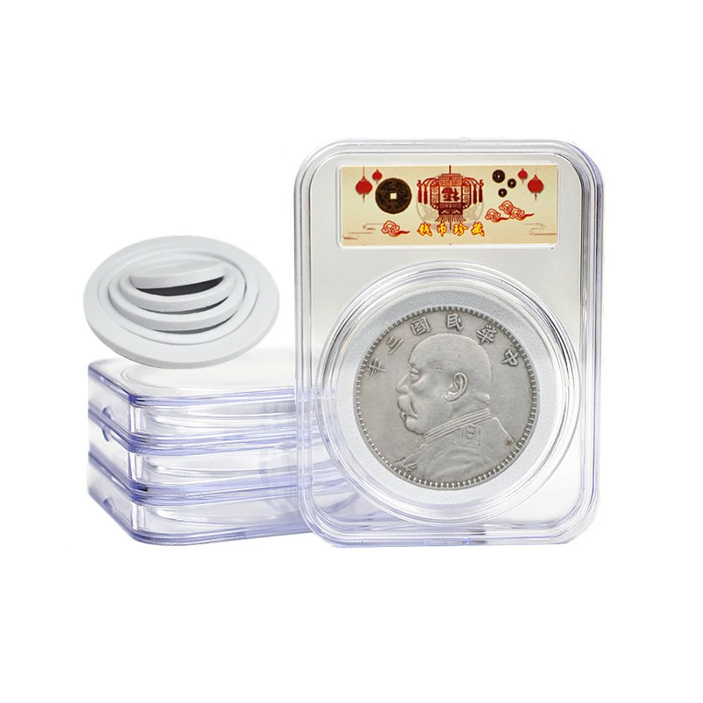 10 قطعة العالمي 46 مللي متر عملة حامل كبسولة المنظم صندوق عرض بلاطة مع رغوة طوقا ل 16/20/25/27/30/38/46 مللي متر عملة جمع