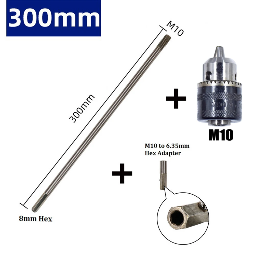 Imagem -03 - Extensão de Broca Conectar Rod M10 Mandril Perfuração Profunda Extensão Hex Suporte Ferramenta de Poder 300600 mm Conjunto