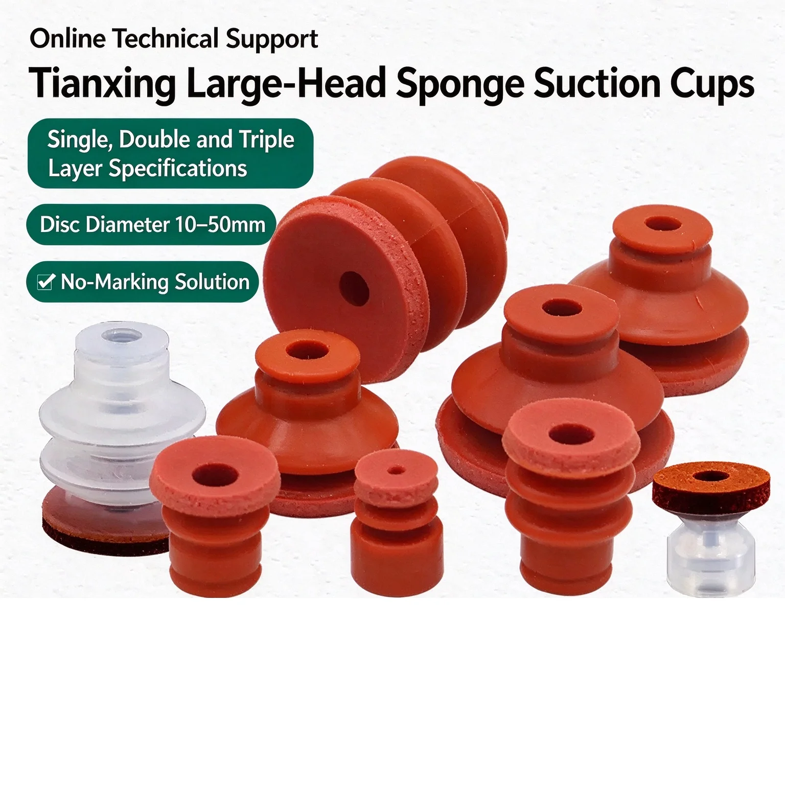 Pneumatic Vacuum Suction Cup BT Silicone Red Nozzle SR-20 SR-25-3 for Injection Molding Machine Robot Mechanical Arm Accessories