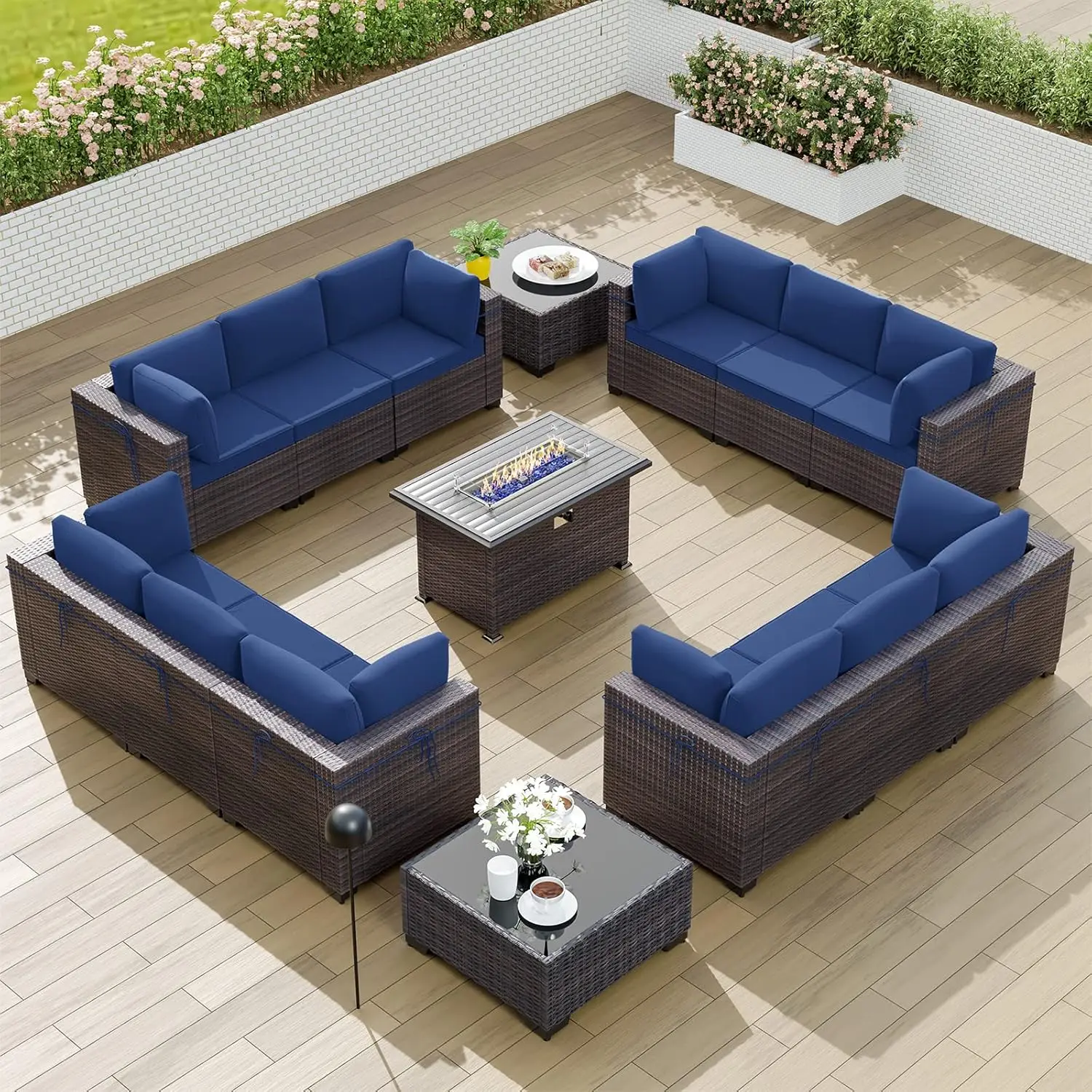 15PCS Outdoor Patio Furniture Set w/43