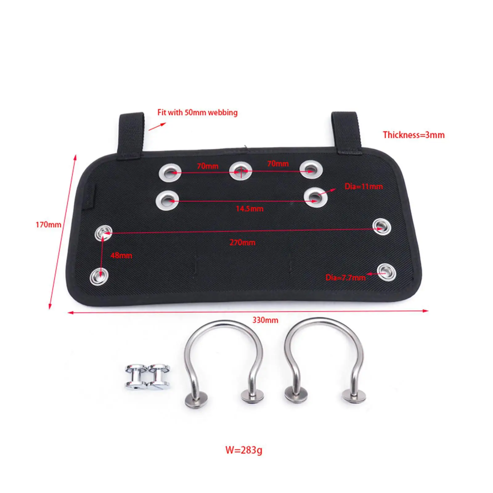 diver-equipment-butt-plate-for-sidemount-pet-board-with-handles-for-scuba-diving-supplies