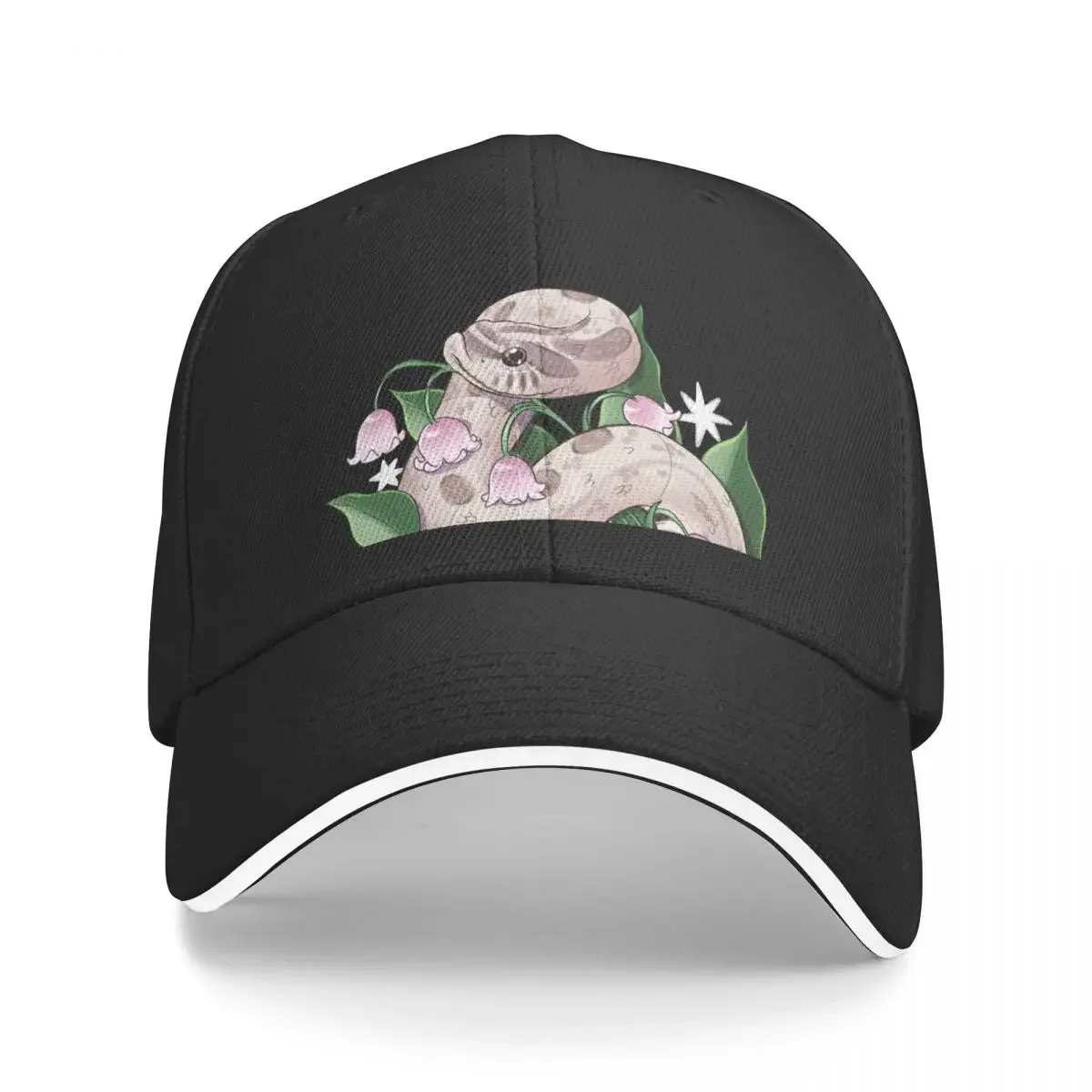 Lavender Hognose Snake with Lily of the Valley Baseball Cap Anime Women's Hats For The Sun Men's