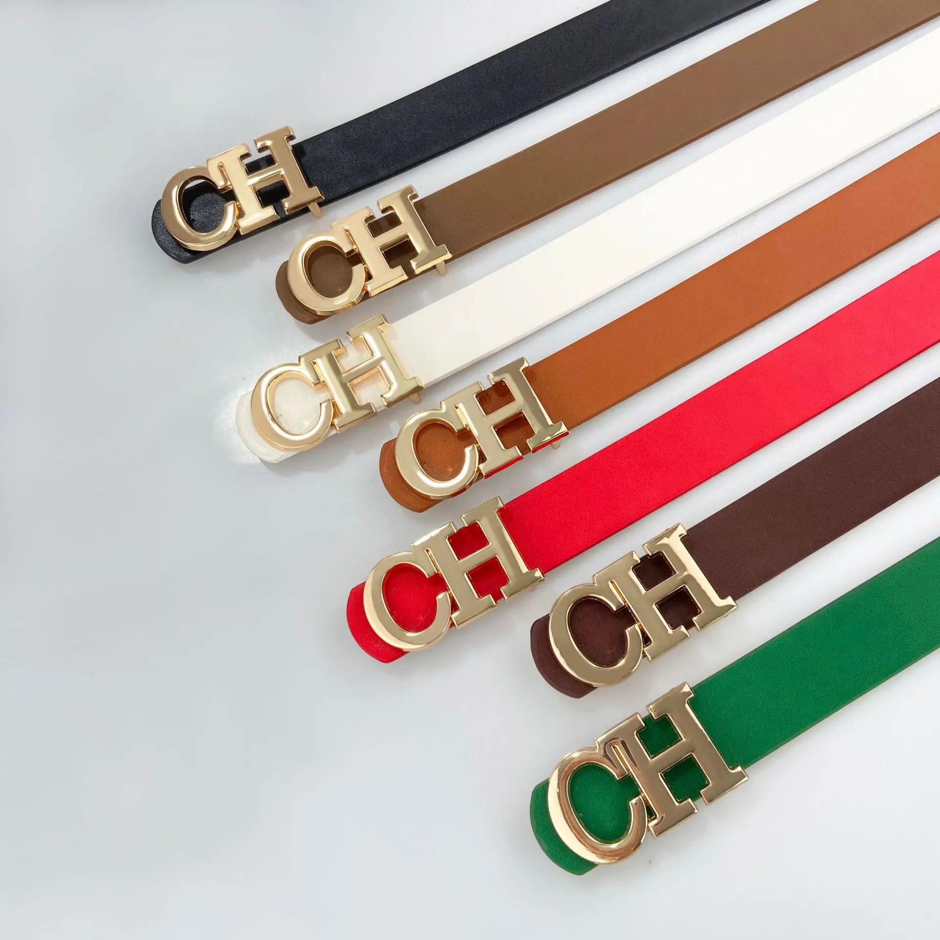 

Fashion Business Neutral Waist Alloy Letter Buckle Paired with Suit Pants Windproof Jacket Decoration Women's Waist Belt