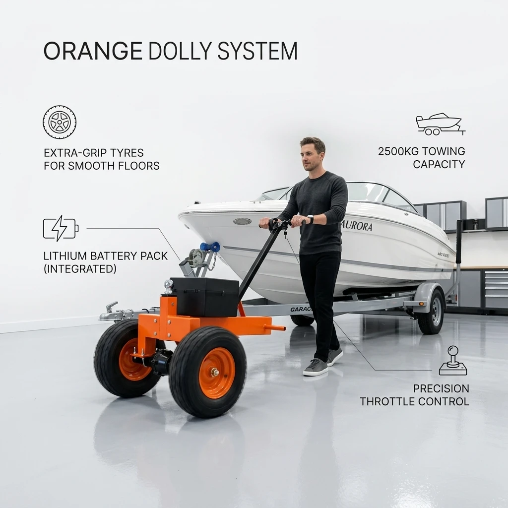 Motorized Caravan Mover, 24V 800W Electric Trailer Dolly, 2000kg Heavy Duty Tow Dolly with 2in Hitch Ball for RV Boat Yard