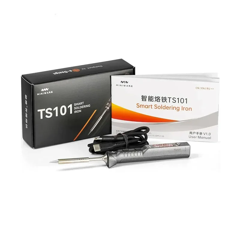 

Набор для пайки TS101 Mini Smart с цифровым дисплеем, кабелем USB Type-C и паяльной головкой TS B2 для ремонта мобильных телефонов