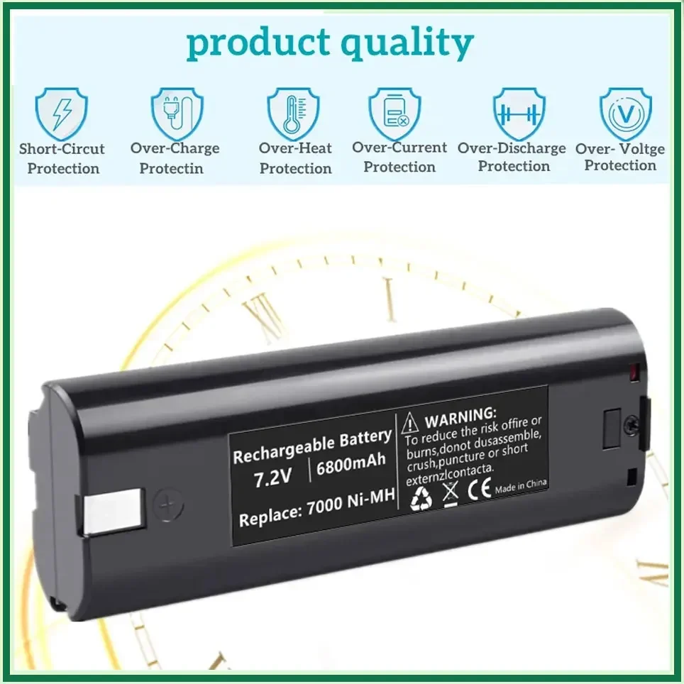 7.2V 6800mAh Ni-MH Battery Replacement For Makita 7000 7002 7033 191679-9 192532-2 192695-4 632002-4 632003-2 7.2V Battery L50