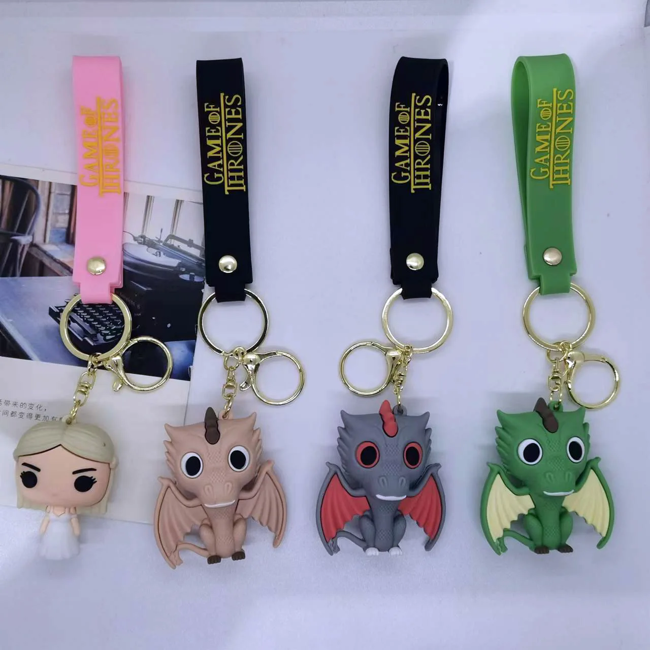 New Cross-border Creative Cartoon Game of Thrones Wholesale of Keychain Bags Car Keychain Accessories Toys Anime Cartoon Frind