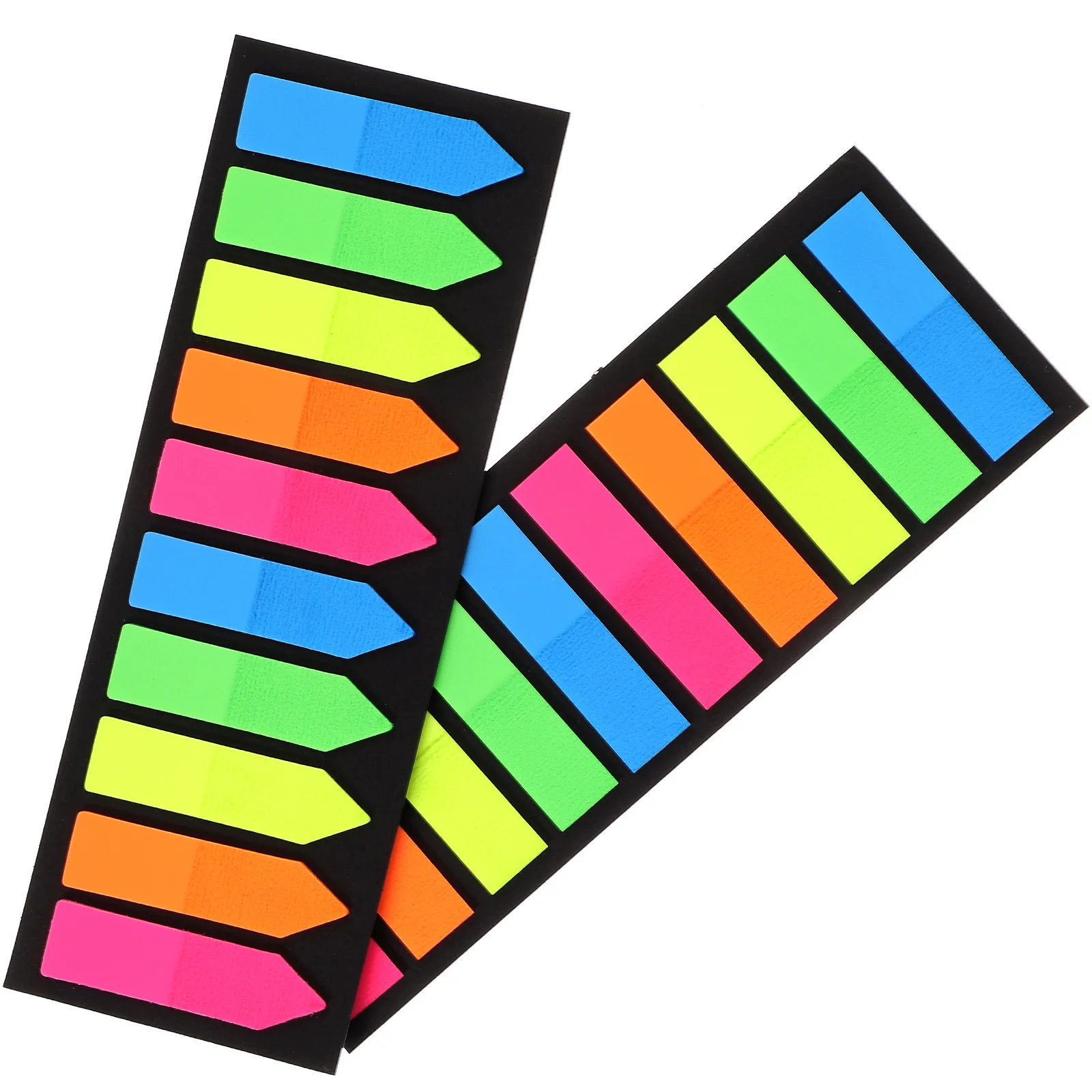 2Sets Fluorescent Pointed Tabs Writable Sticky Index Book Markers Eyecatching Colorful Annotation Supplies for School Office