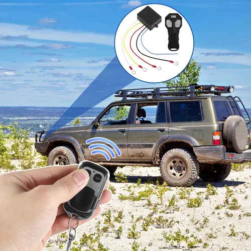 Imagen 2 del producto Controlador de interruptor de cabrestante eléctrico Universal, accesorios de Control remoto inalámbrico de 12V-24V para camión, sistema inalámbrico de cabrestante ATV, 2 uds.