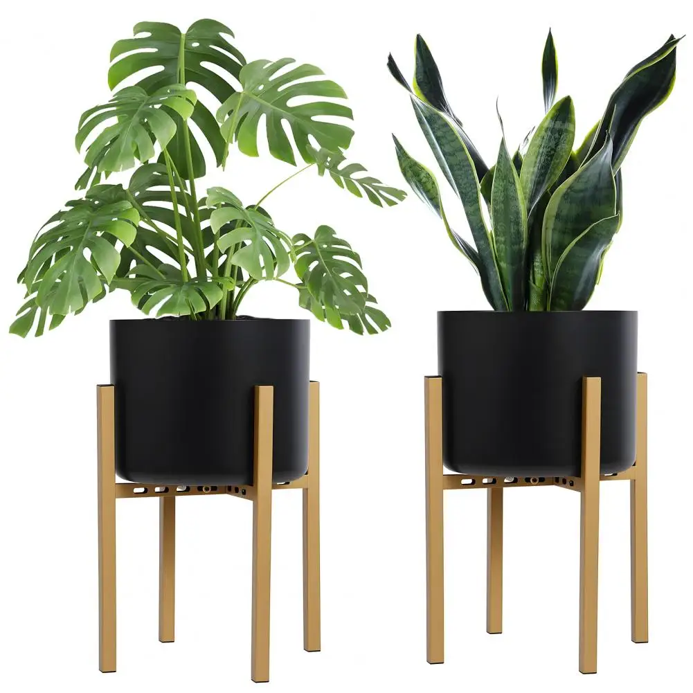 2Pcs Nordic Adjustable Plant Pots Stand 8-16inch Four-legged Iron Flower Rack for Living Room Office Garden
