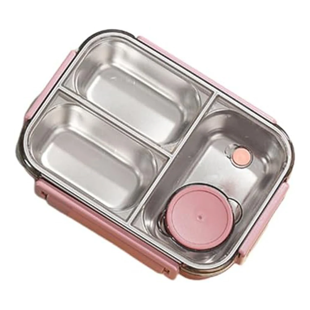 Outdoor Dining Leakproof Lunchbox Three Compartments 22x16x7cm Innovative Sealing System Lightweight Design For Picnics