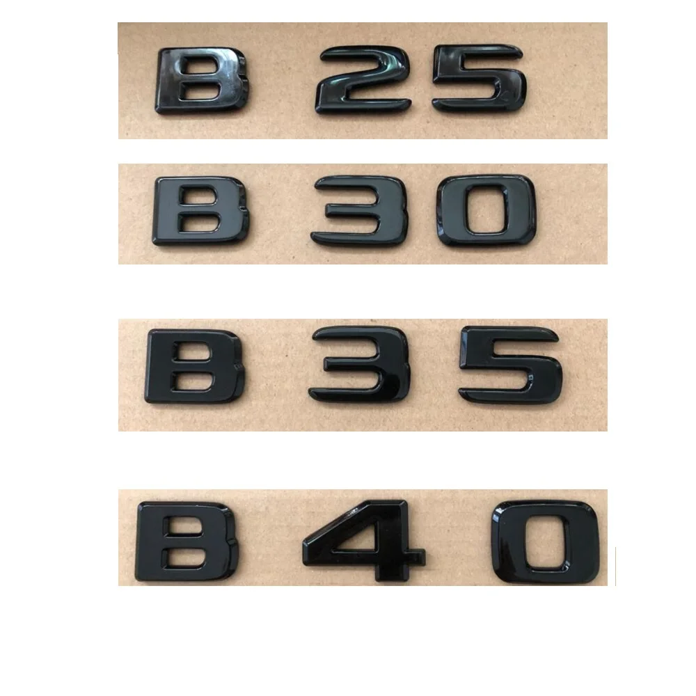 Brilliant Shiny Gloss Black Number Letters Trunk Emblems Badges Symbols for Mercedes Benz BRABUS B25 B30 B35 B40 B45 B48 B50 B55